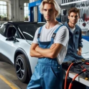 Werkzaamheden aan een electrische auto